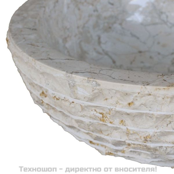 Мивка, мрамор, 40 см, кремава