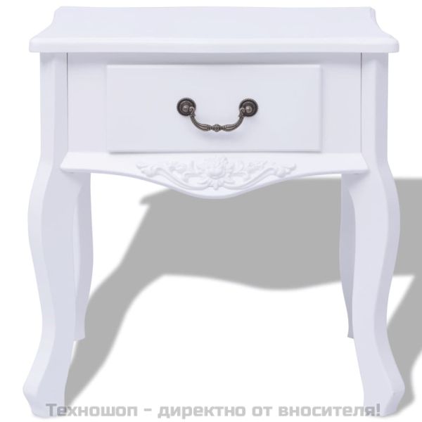 Нощно шкафче, МДФ, бяло