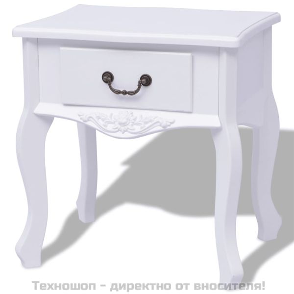 Нощни шкафчета, 2 бр, МДФ, бели