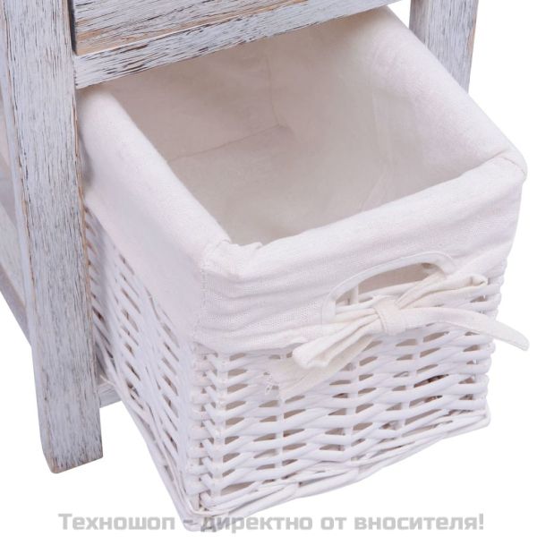 Нощно шкафче, дърво, бяло