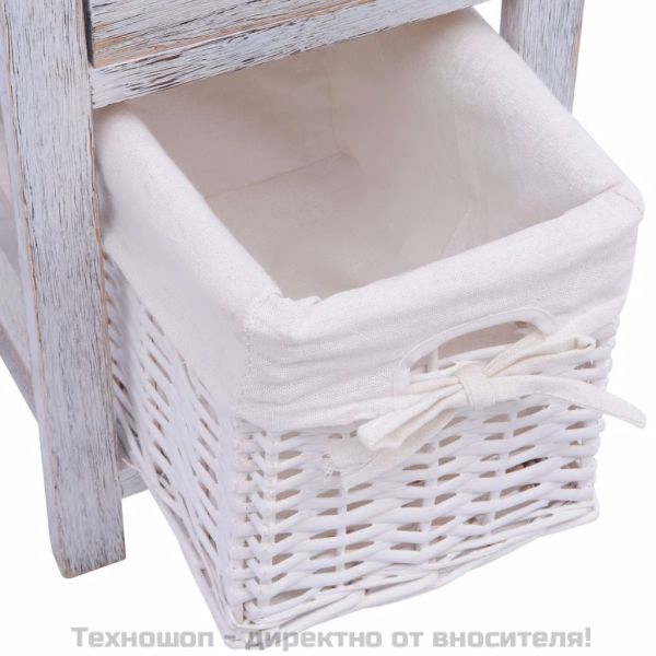 Нощни шкафчета, 2 броя, дърво, бяло