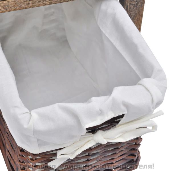 Нощни шкафчета, 2 бр, дърво, кафяви