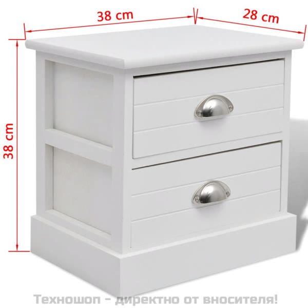 Френско нощно шкафче, бяло