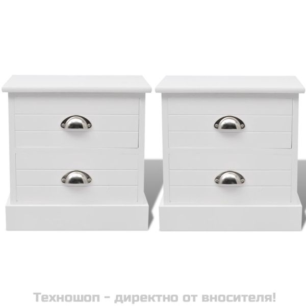 Френски нощни шкафчета, 2 бр, бели