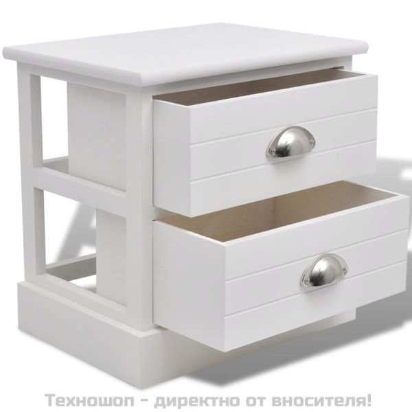 Френски нощни шкафчета, 2 бр, бели