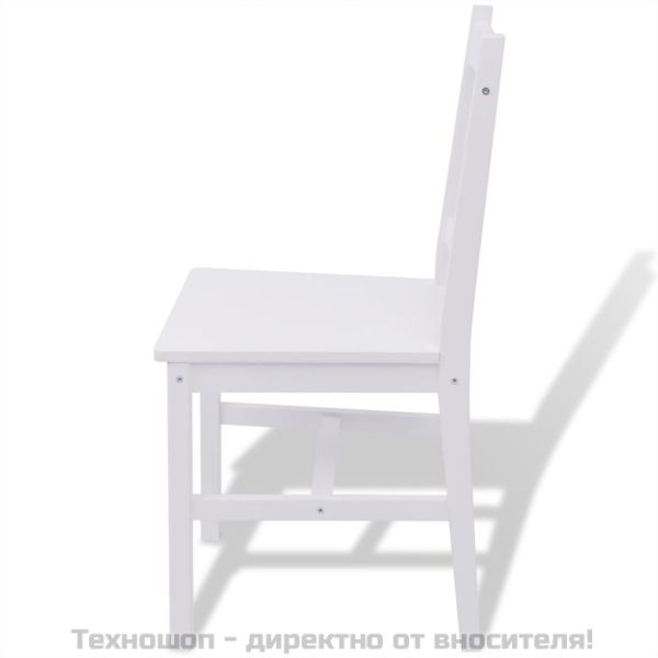 Комплект за трапезария, 3 части, бор, бял