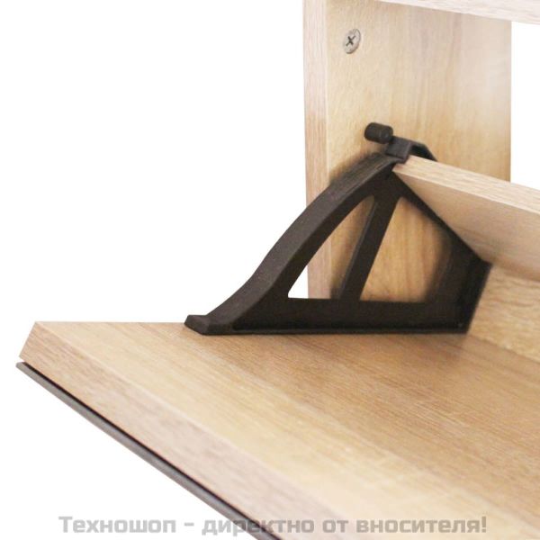 Шкаф за обувки с двойно огледало, дъб, 63x17x67 cм