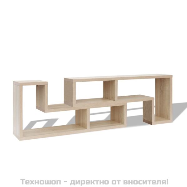 ТВ шкаф, с L-образна форма, 2 части, дъб