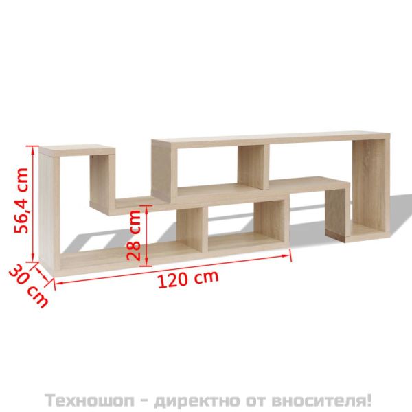 ТВ шкаф, с L-образна форма, 2 части, дъб