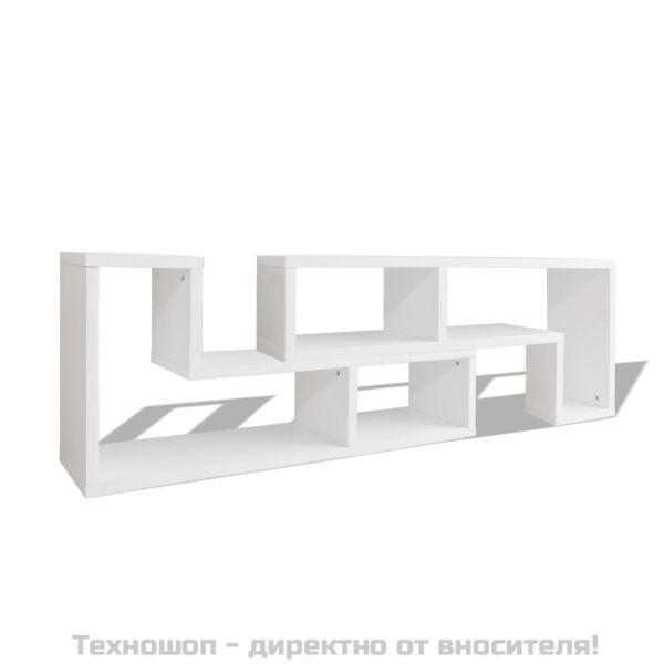 ТВ шкаф, с L-образна форма, 2 части, бял