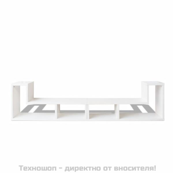 ТВ шкаф, с L-образна форма, 2 части, бял