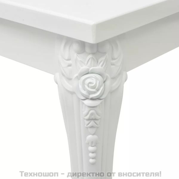Маса за кафе, 100x60x42 cм, силен гланц, бяла