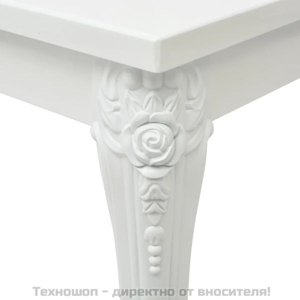Маса за кафе, 115x65x42 cм, силен гланц, бяла