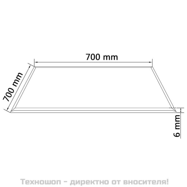 Темпериран стъклен плот за маса, квадратен, 700х700 мм