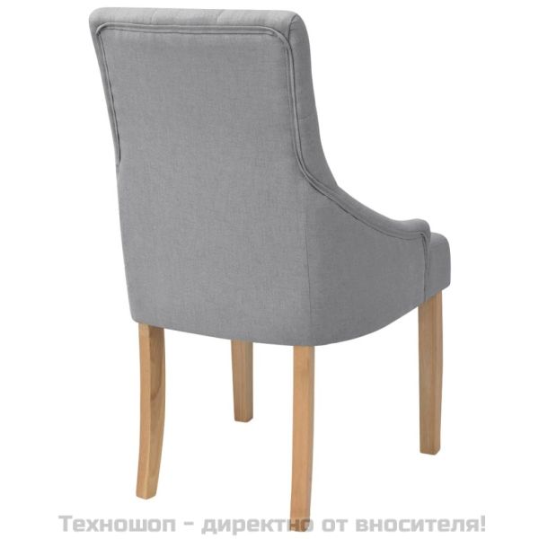 Трапезни столове, 2 бр, светлосиви, текстил