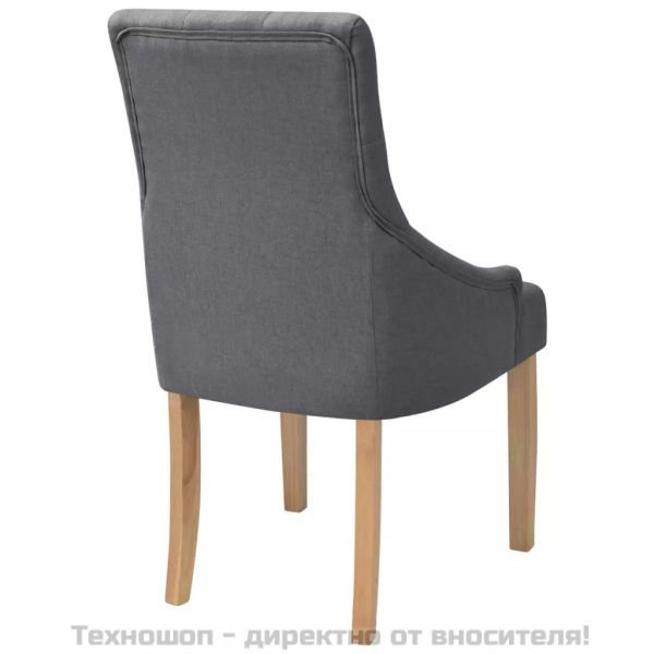 Трапезни столове, 2 бр, тъмносиви, текстил