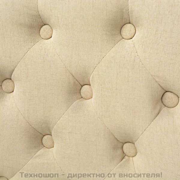 Трапезни столове, 2 бр, кремави, текстил