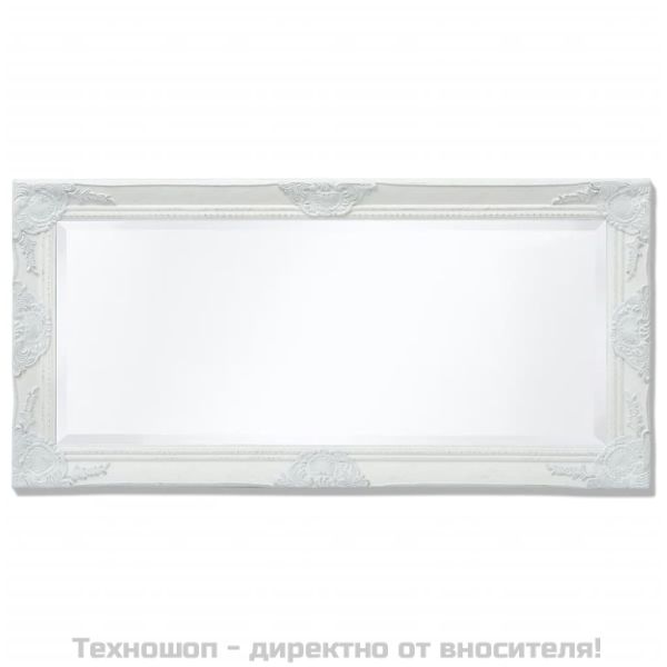 Стенно огледало, бароков стил, 100x50 см, бяло