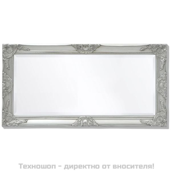 Стенно огледало, бароков стил, 100x50 см, сребристо