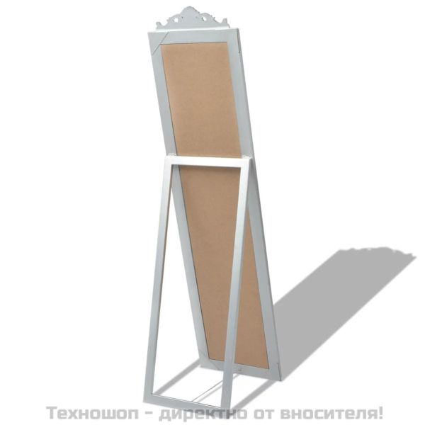 Стенно огледало, бароков стил, 160x40 см, сребристо