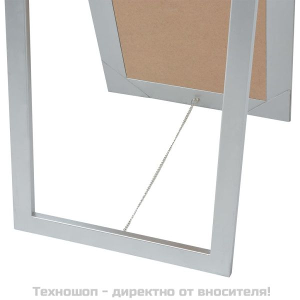 Стенно огледало, бароков стил, 160x40 см, сребристо