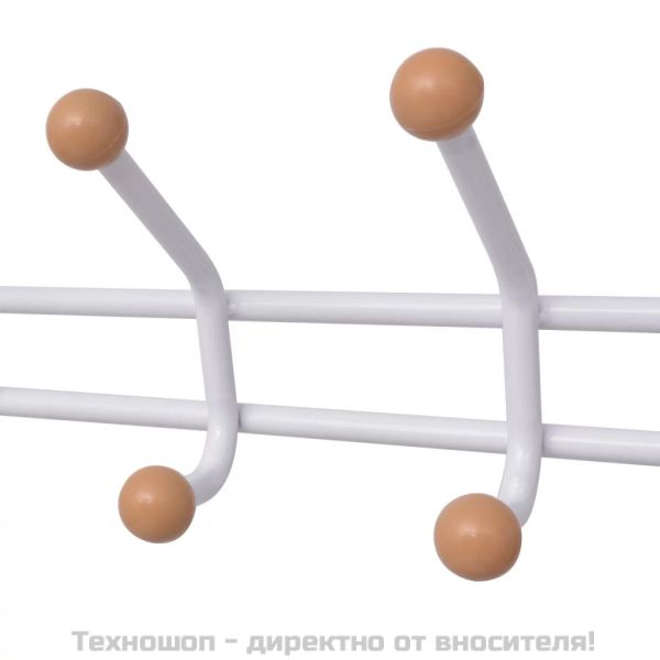 Щендер за дрехи със стелажи за обувки, 68x32x182,5 см, бял