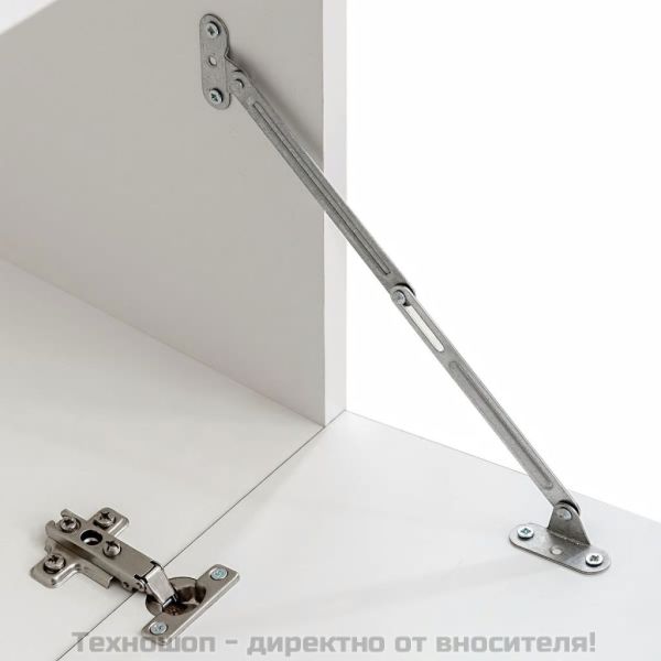 ТВ комплект шкафове, 5 части, с LED осветление, бял