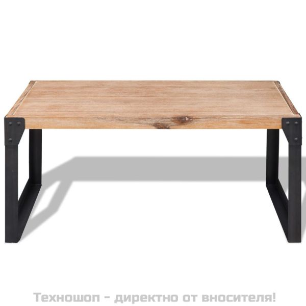 Маса за кафе, акациево дърво масив, 100x60x45 cм
