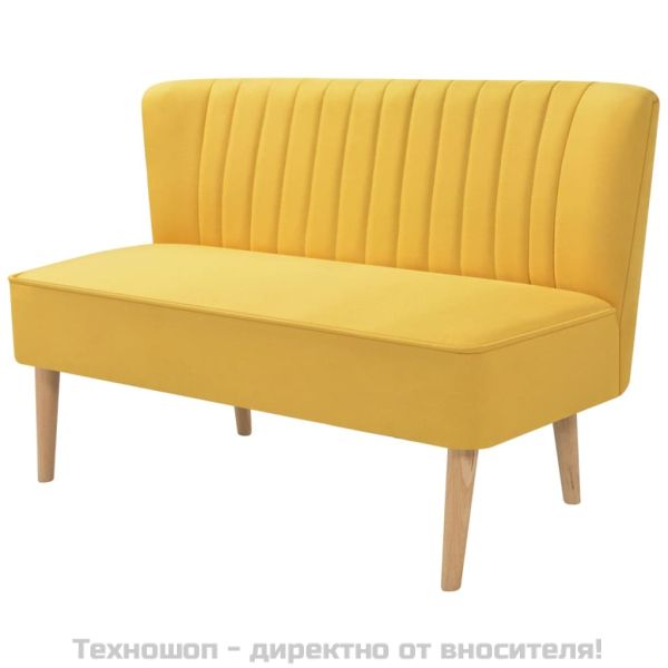 Диван, плат, 117x55,5x77 см, жълт