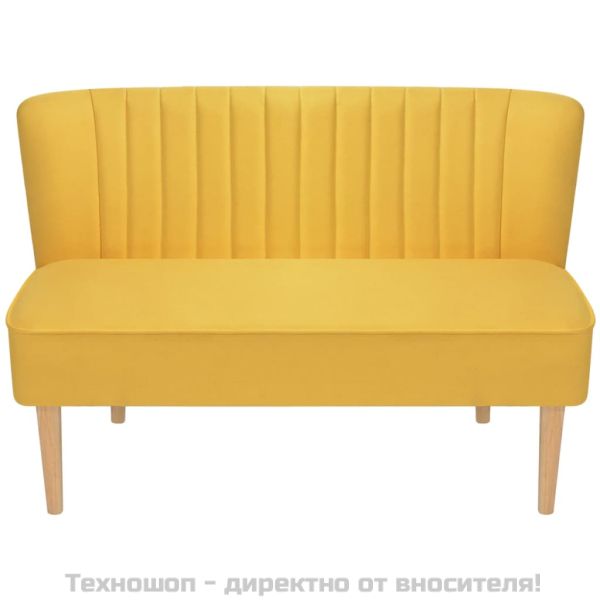 Диван, плат, 117x55,5x77 см, жълт