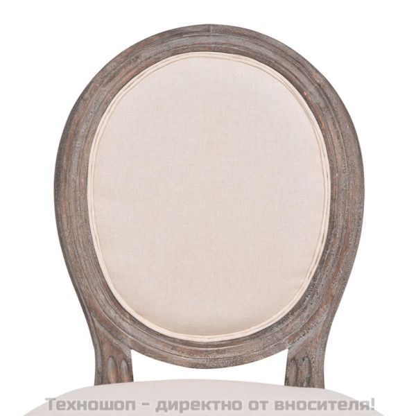 Трапезни столове, 2 бр, кремави, текстил