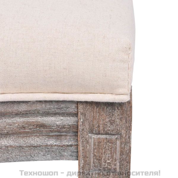 Трапезни столове, 4 бр, кремави, текстил