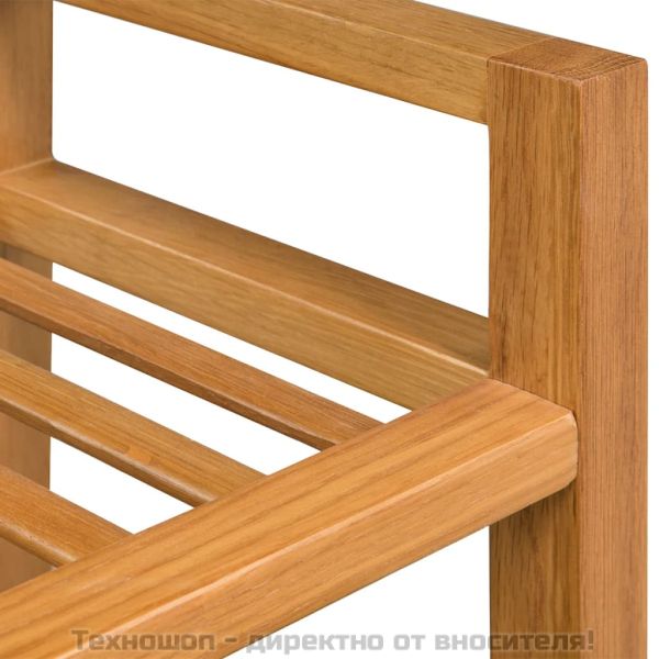 Поставка за обувки с 2 рафта, 50x27x40 см, дъбов масив