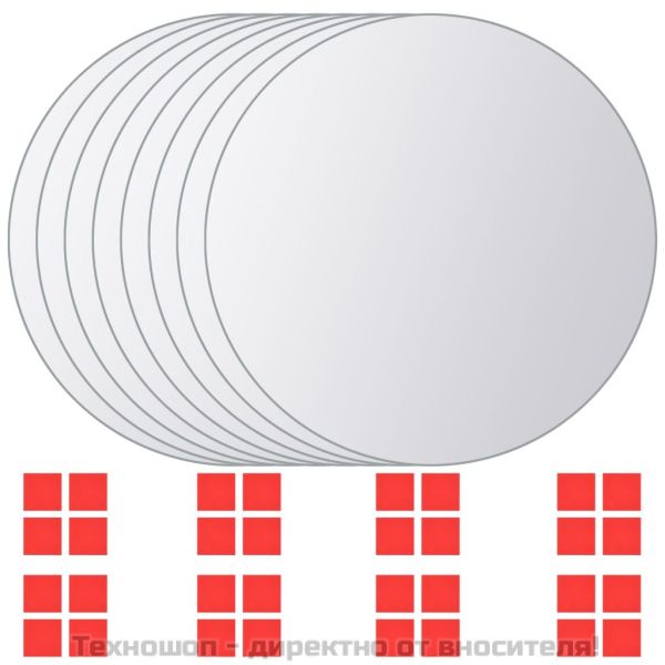 Огледални плочки, 8 бр, кръгло стъкло