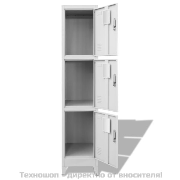 Заключващ се шкаф с 3 отделения, 38x45x180 cм