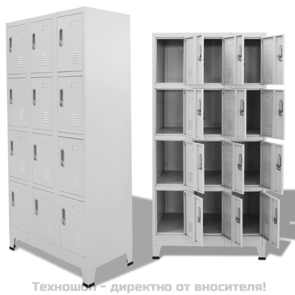 Заключващ се шкаф с 12 отделения, 90x45x180 см