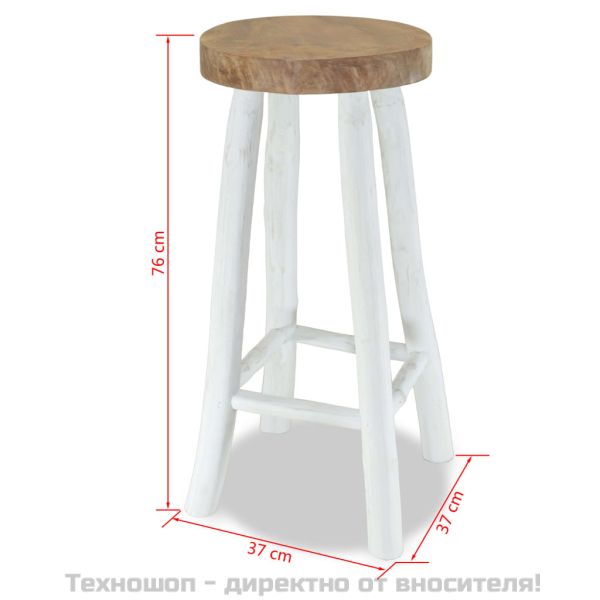 Бар табуретка, тиково дърво масив