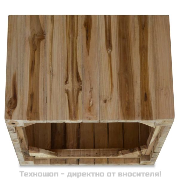 Кафе маса, естествен тик, 50x50x35 cм