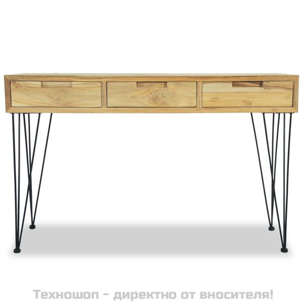 Конзолна маса, 120x35x76 cм, тик масив