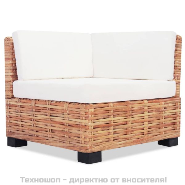 Комплект мека мебел, 18 части, естествен ратан