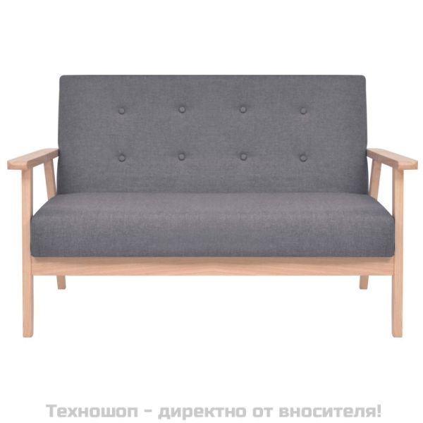 Двуместен диван, текстил, тъмносив