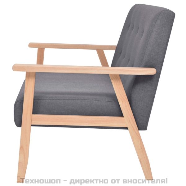 Двуместен диван, текстил, тъмносив