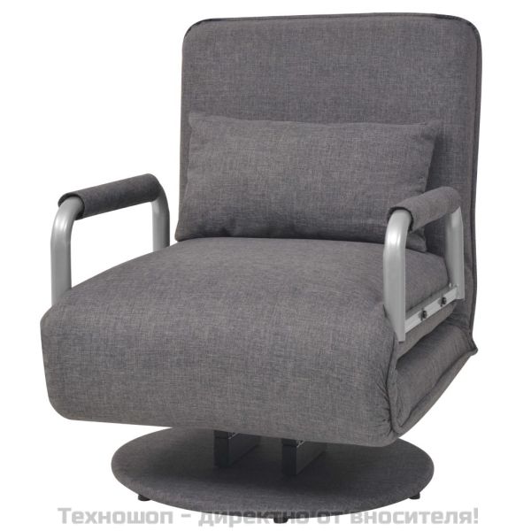 Въртящ се разтегателен фотьойл, тъмносив, текстил