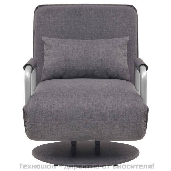 Въртящ се разтегателен фотьойл, тъмносив, текстил