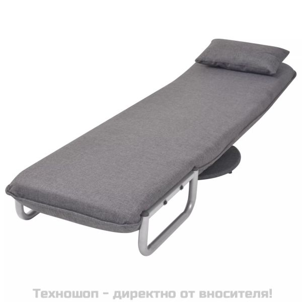 Въртящ се разтегателен фотьойл, тъмносив, текстил