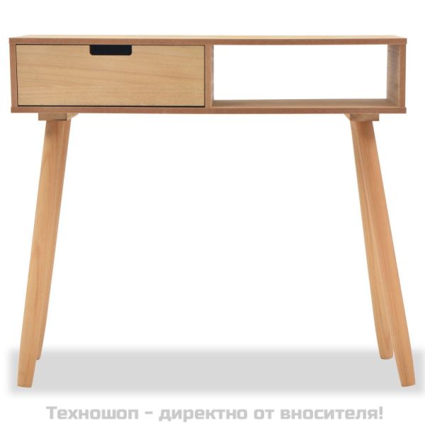Конзолна маса, иглолистна дървесина масив, 80x30x72 cм, кафява