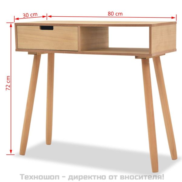 Конзолна маса, иглолистна дървесина масив, 80x30x72 cм, кафява