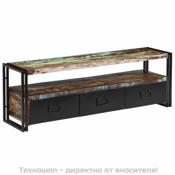 ТВ шкаф, регенерирано дърво масив, 120x30x40 cм