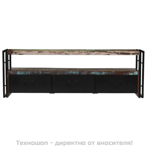 ТВ шкаф, регенерирано дърво масив, 120x30x40 cм