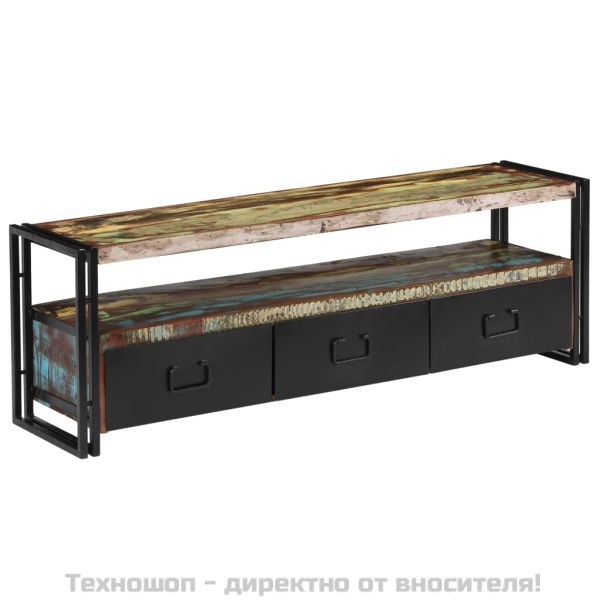 ТВ шкаф, регенерирано дърво масив, 120x30x40 cм